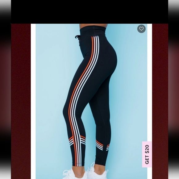 White Fox Boutique x Sarah's Day Rally Leggings‎ Stripes on Legs Size XS SDX WFA - Picture 1 of 7